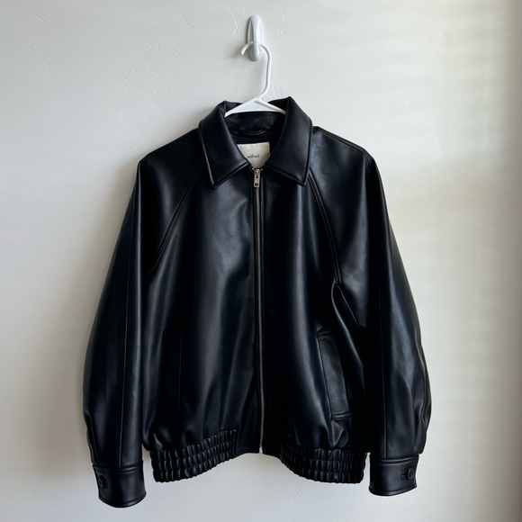 Aritzia Black Leather Jacket - Picture 1 of 4